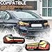 OLED Tail Lights Compatible with 2013-2018 BMW 3-Series F30 F35 F80 6th Sedan with Dragon Scales Running Light, Driver and Passenger side(Smoke Lens Styles)