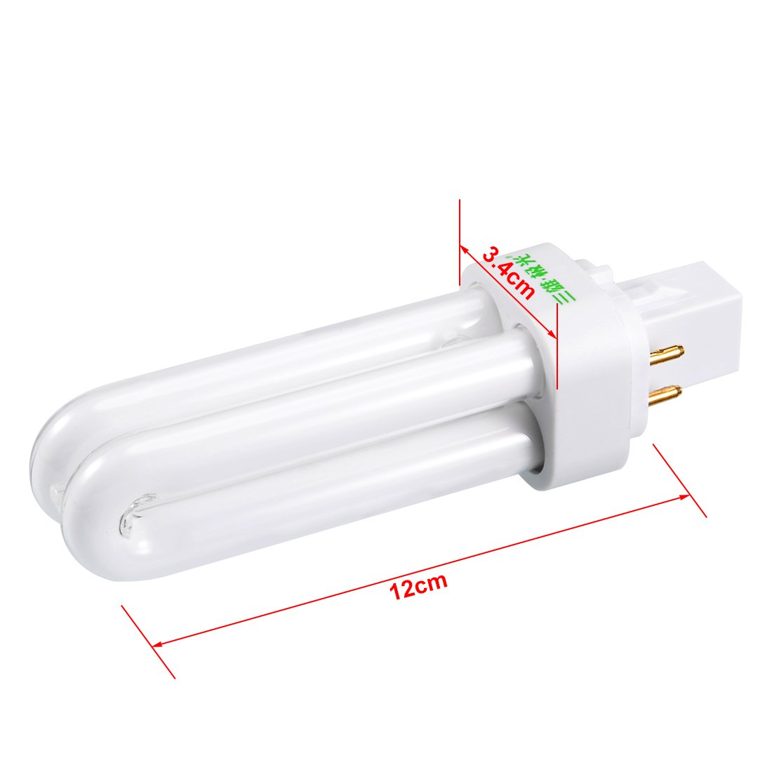 Ruilogod 4pcs AC 220V 10W Double U Tube PL-C lampe 4-Terminal G24 Base de 6500K Blanc Froid