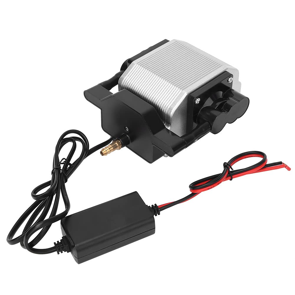 Qcwwy Pompe D'aération CC 16W 25W, Pompe à Air Basse Tension avec Coque en Alliage D'aluminium pour Le Transport D'oxygène dans Les Aquariums