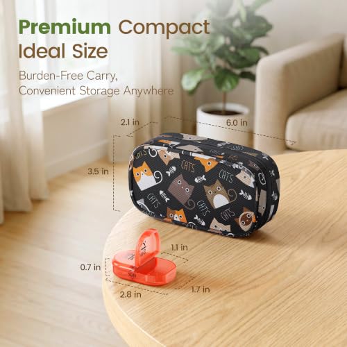 Image of Weekly Travel Pill Organizer 2 Times a Day AM PM Rainbow Pill Box