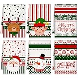 Geyoga 6 Pcs Winter Kitchen Towels Snowman Santa Claus Dish Xmas Hand Towels Winter Holiday Soft Red Green White Absorbent Tea Dishcloths for Hotel Kitchen Bathroom Xmas Gifts
