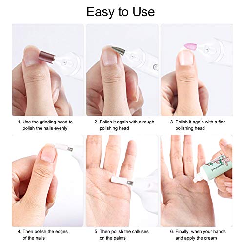 Elektrische Nagelfeile, 5 in 1 Elektrische Manik¨¹re Set Elektrische Nagelfr?ser pedik¨¹reset elektrisch Nagelpflege Set… – Bild 6