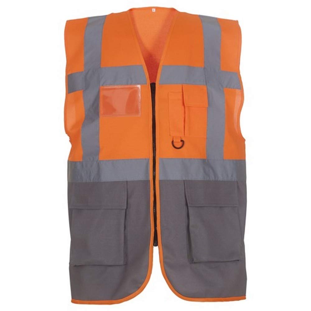 Yoko Orange/Grey Hi-Vis Premium Executive/Manager Waistcoat / Jacket (3Xl) (Hi Vis )