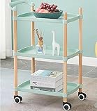 Rollwagen mit 3 Etagen und Griff zur Aufbewahrung von Bastelarbeiten, Kunstbedarf, Küchenregale, Trolley mit beweglichem Design, Nizer, Servierwagen für Lebensmittel, Bücher, ideal für Büro