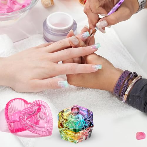 Recipiente de cristal para acrílico en forma de corazón miniatura 5