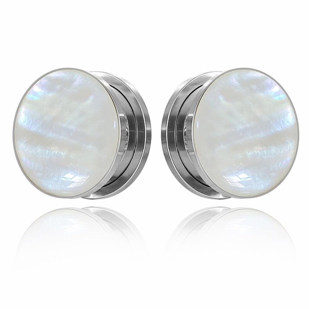 Casvort 2 PCS 6mm-25mm Hypoallergenic 316 Stainless Steel Elegant Conch Ear Tunnels Plugs Ear Gauges Stretcher Body Piercing Jewelry for Women Men