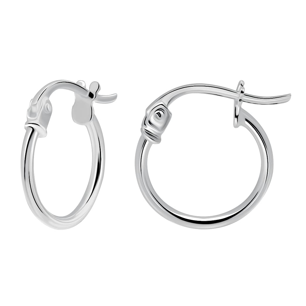 SEA OF ICE 925 Sterling Silver Hoop Earrings
