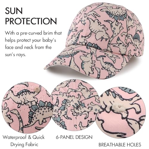 JANGANNSA Dinosaur Boys Girls Caps Embroidery Baby Baseball Caps Cotton Infant Toddler Kids Hat Spring Summer Autumn 2-6Y4