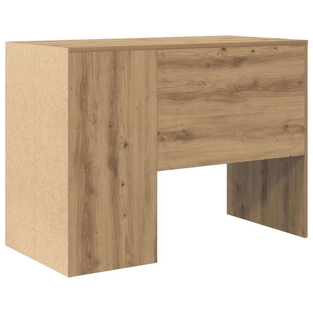Générique Scrivania rettangolare 102 x 50 x 75 cm in legno di ingegneria, design moderno con ripiani, superficie strutturata per ufficio a casa, archiviazione libri e cancelleria, facile da pulire