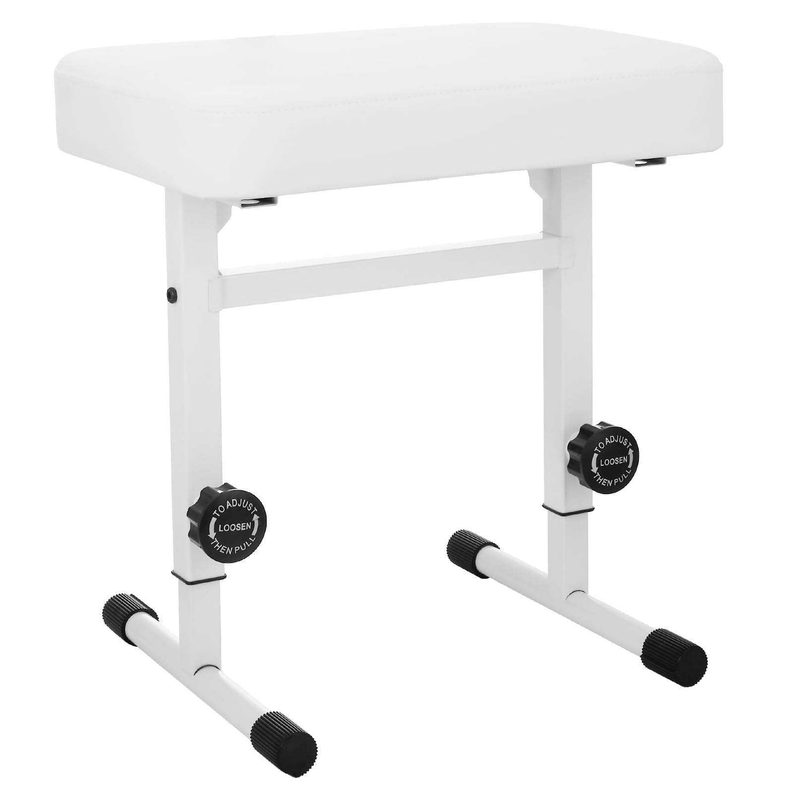 TENTOTEN Banco de piano de altura ajustable, taburete de piano con cómodo asiento acolchado para piano y banco de teclado para músicos, taburete de piano, blanco