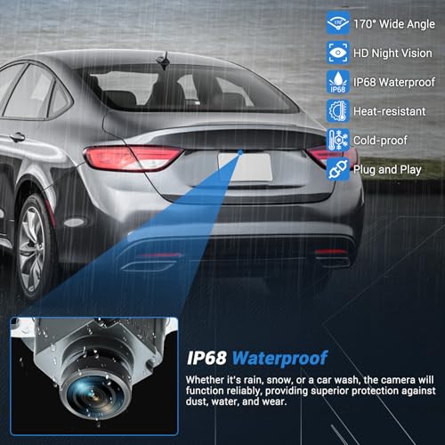 Image of Backup Camera 170 HD Night Vision Compatible with 2013-2015 Dodge Ram 1500 /2500 /3500 /4500 /5500, 2013-2015 Dodge Viper, 2015 Chrysler 200 Replace 56038978AL 56038978AK 590-079
