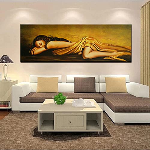 Peinture Belle au bois dormant pour raviver un mur vide grand tableau chambre moderne 40x120