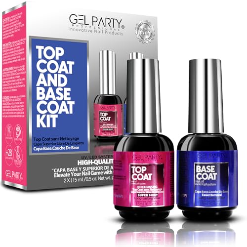Juego Gel Top Coat y Base Coat 2x15ml Acabado Brillante miniatura 1