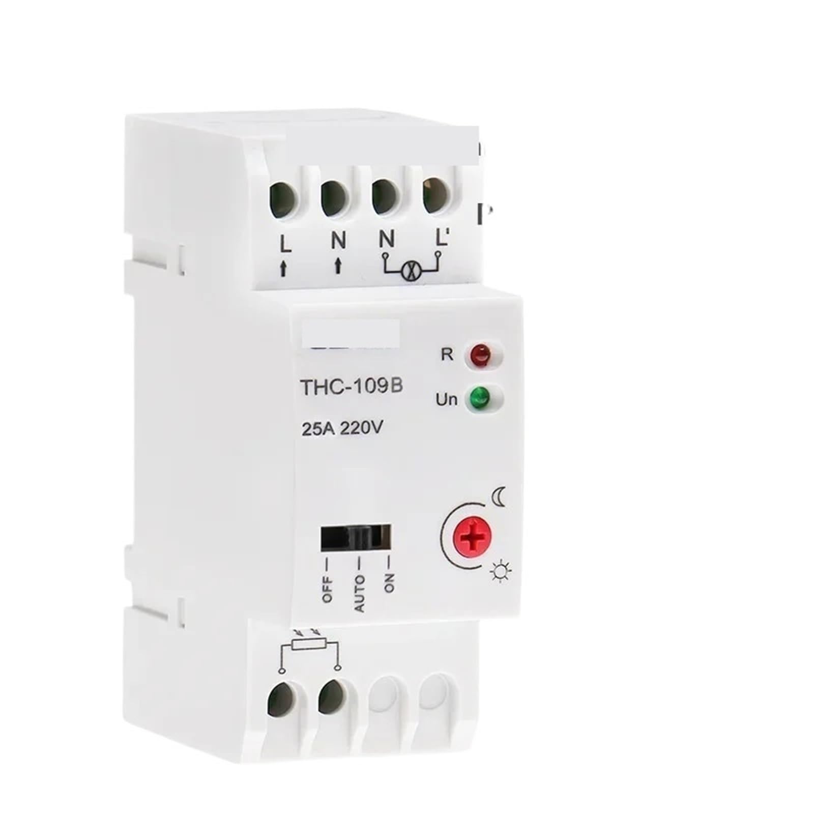 1 unidad THC-109B, interruptor controlador de luz con fotocélula de encendido y apagado automático o manual con sensor, 16 A, 25 A, CA 220 V, interruptor controlado por luz.(THC-109B-16A)