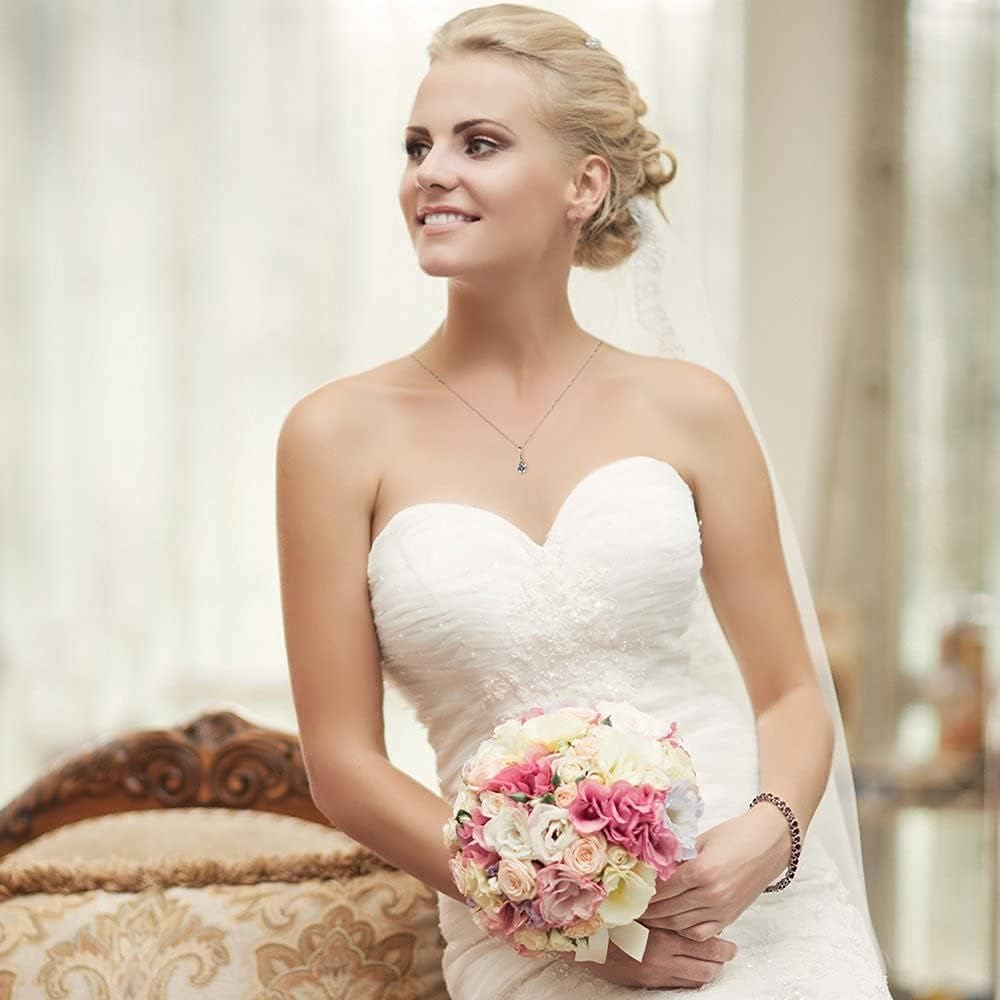 Cate & Chloe Isla 18k White Gold Eiffel Tower Pendant Necklace with Round Cut Simulated Diamond Crystals, Hypoallergenic Jewelry for Women, Gift for Her - Image 6