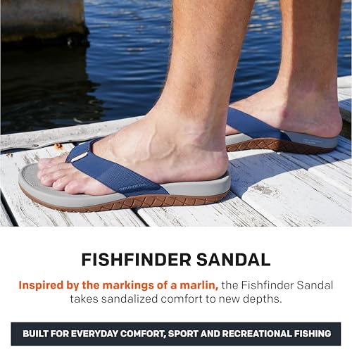 Image of Grundens Men's FishFinder Sandals | Quick-Drying, Comfortable, and Versatile Mens Flip Flops with Enhanced Traction & Full Arch Support for Fishing and Outdoor Wear