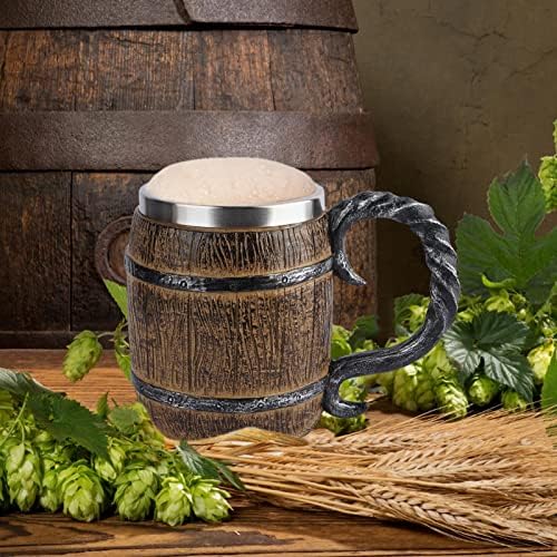 柔らかい 木製 大ジョッキ 木臼 木彫 無垢材 くり抜き 置物