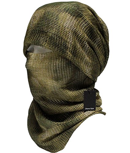 Dhana Style Sniper Veil Tactical Camouflage Mesh Net Camo Scarf Army Shemagh Ghillie Netting for Wargame, Air Soft, Paint Ball, Sports & Other Outdoor Activities Type:SVMN (FG-Camo)