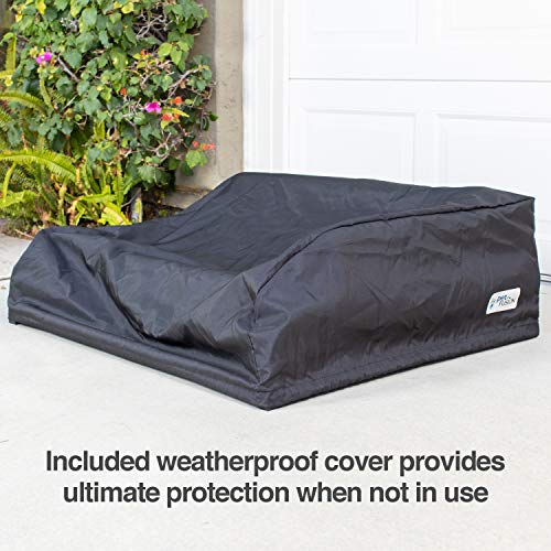 PetFusion Ultimate Elevated Outdoor Dog Bed | Large or Extra Large | Durable Steel Frame | 370 GSM Breathable, Water Resistant Polyester | Incl Protective Cover | 12 Month Warranty Dark Grey
