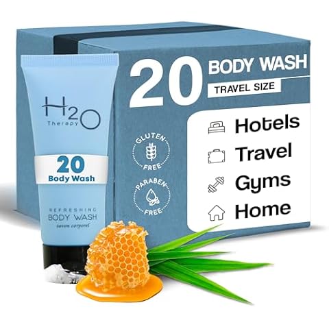 H2O Therapy Body Wash Soap, Travel Size Hotel Hospitality, 0.85 oz (Case of 20) Cover