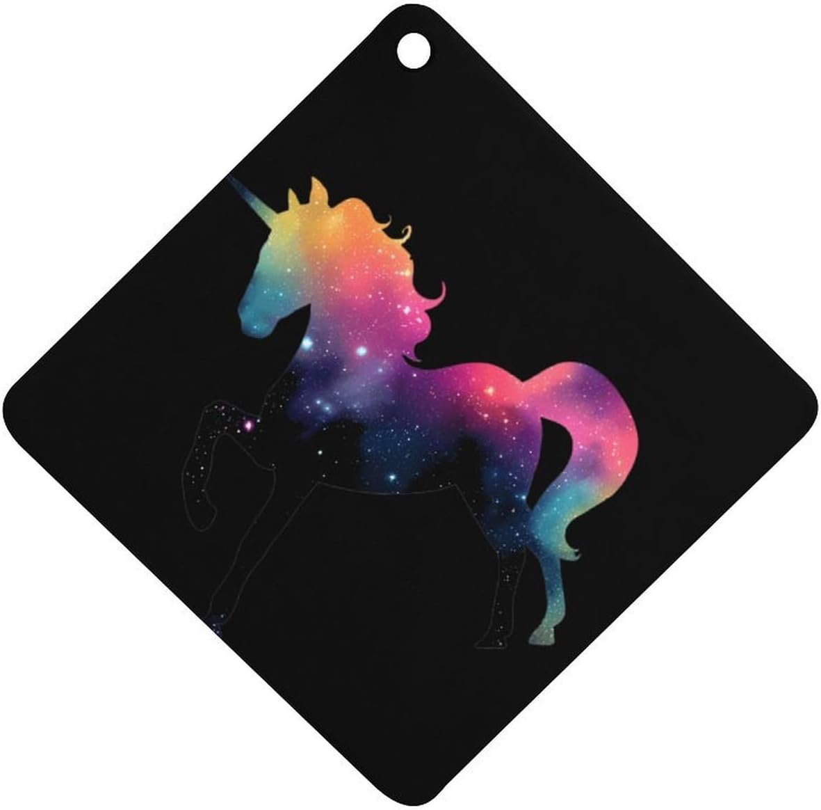 Rainbow Galaxy Un-icorns Car Air Freshener Hanging Aromatherapy Tablets for Car Accessories Rhombus