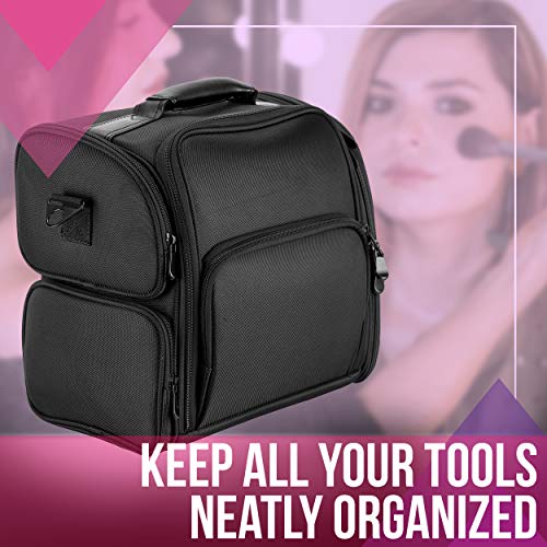 Justcase 2 In 1 Soft Sided Professional Rolling Organizer For Makeup Artist Tools, Black Nylon, 1 Count (Pack Of 1) #TOP2