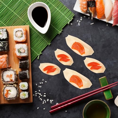 Set de 100 botes desechables de sushi de madera natural miniatura 4