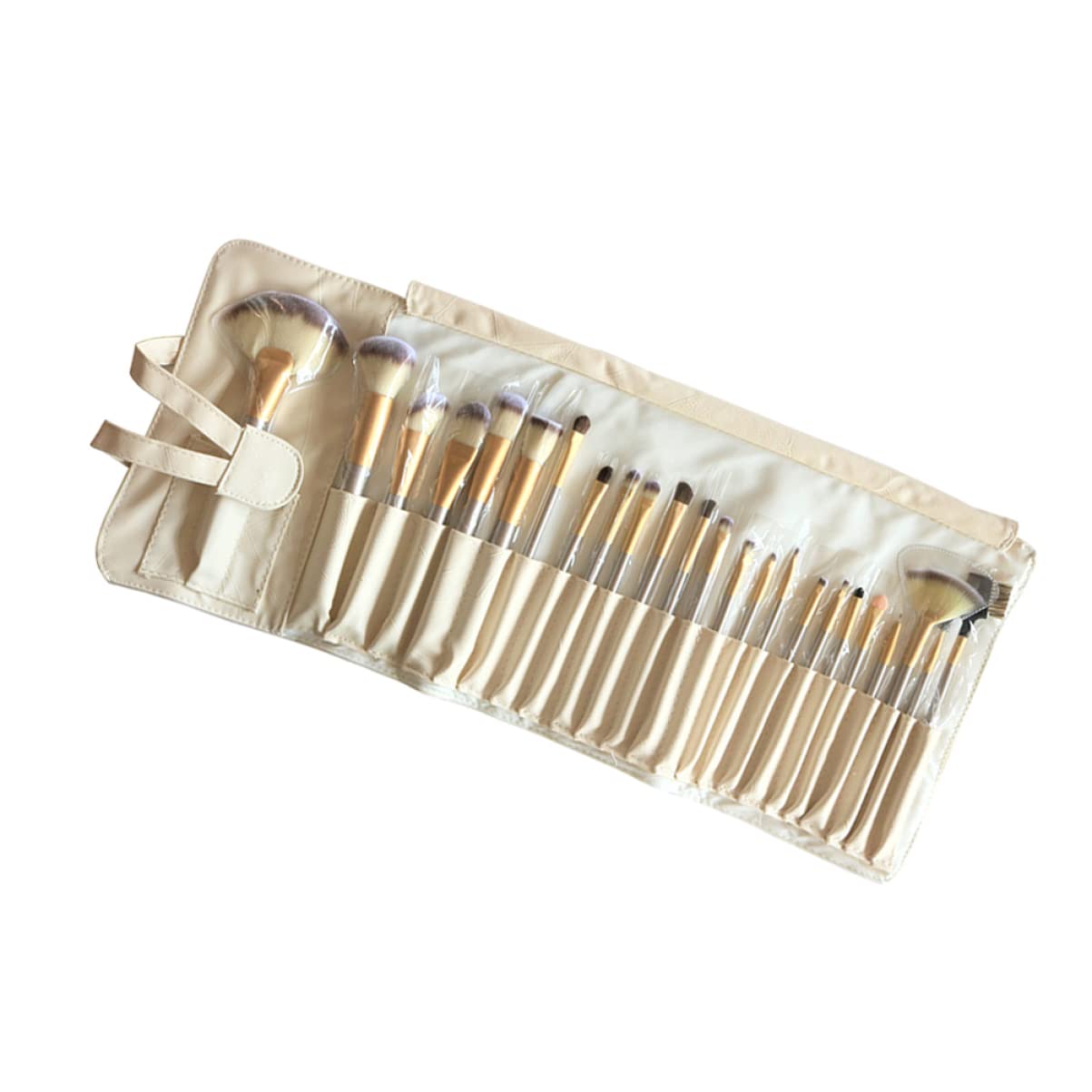 Set di Pennelli Cosmetici 24 Pezzi Beige Portatile per Casa