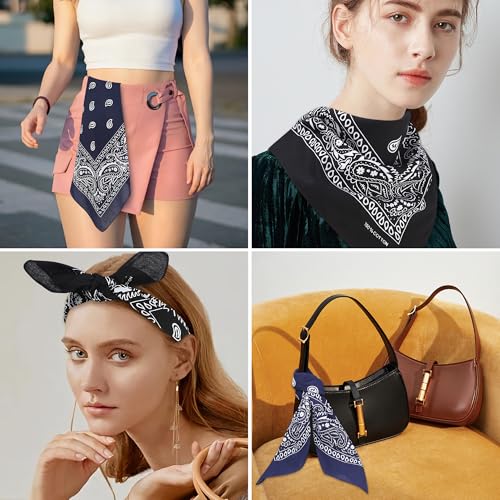 Image of Mochabao 100% Cotton 27 inch x 27 inch Large Bandanas for Men & Women, Multi-Purpose Bandana Headbands, Square Head Scarf