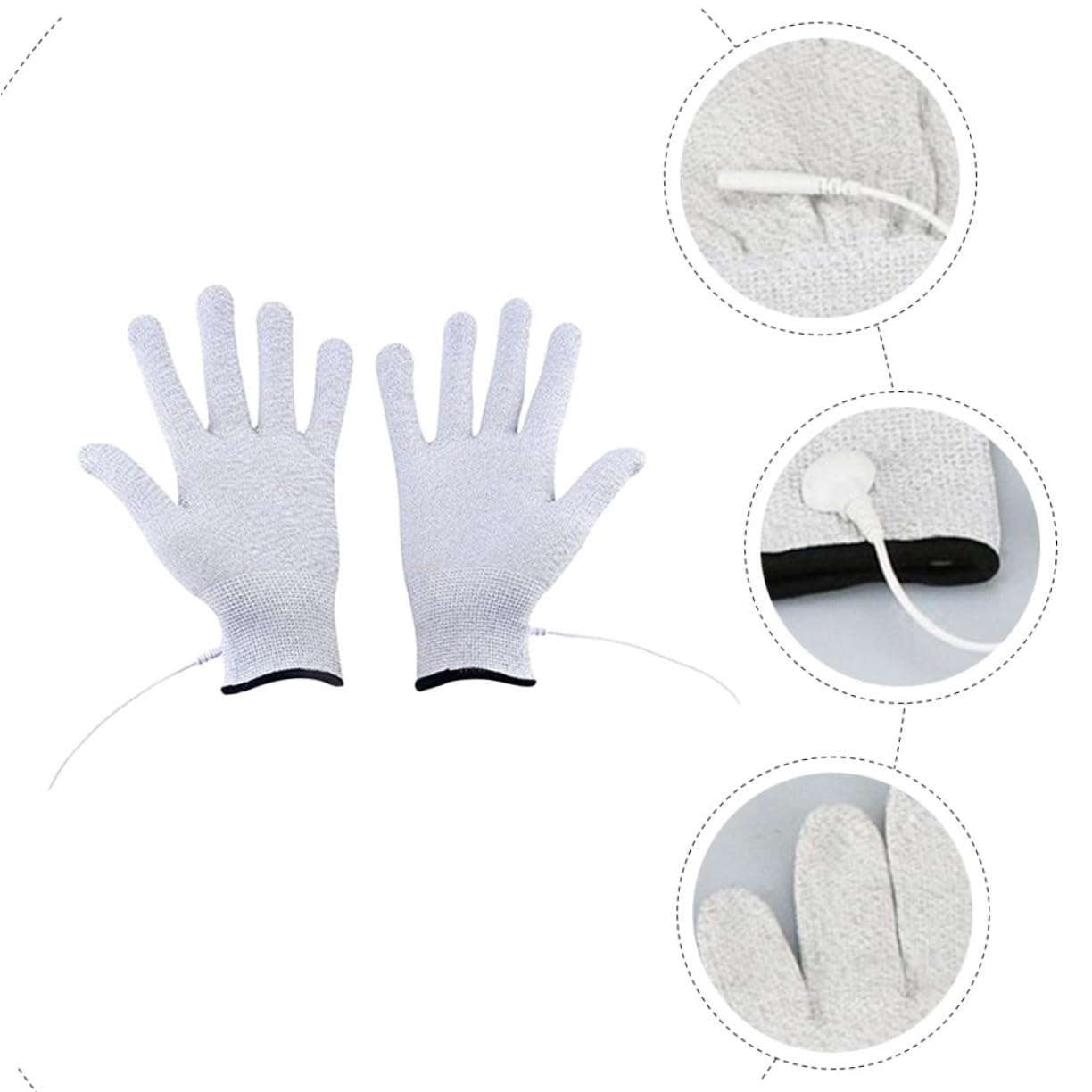 HOMOCONO Silber Handschuhe Raynaud Leitfähige Handschuhe aus Silberfaser und Pe Flexibel für Gelenke Elektroden Massagehandschuhe für Massagebedarf und Handaccessoire Baumarkt