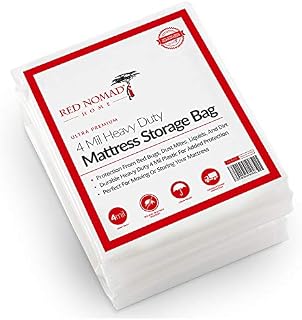 Red Nomad Mattress Bag for Moving and Storage - 2 Pack Plastic Cover