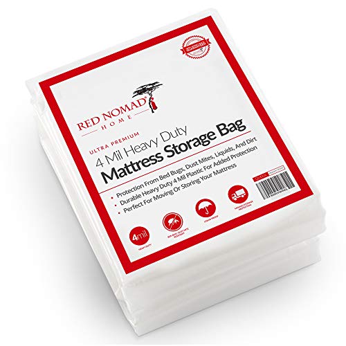 Red Nomad Mattress Bag for Moving and Storage - 2 Pack Plastic Cover
