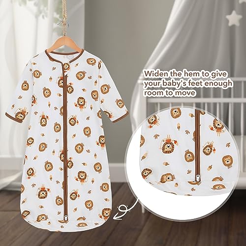Image of Miracle Baby Long Sleeve Sleep Sack 2-Pack, 100% Cotton Wearable Blanket Baby Sleeping Bag for Newborn Infant Toddler