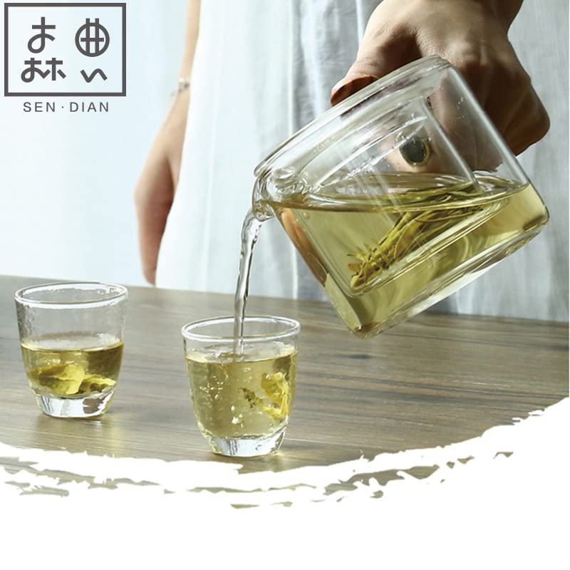 Tetera de cristal con mango lateral de estilo japonés hecha a mano 2