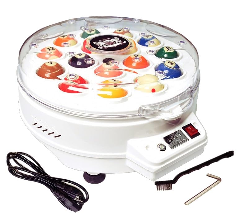 Generic Pool Ball Polishing Cleaning Machine, Automatic Billiard Balls Polishing Machine, 110V Pool Ball Cleaner Machine, Cue Ball Polisher Machine (16 Balls), Off White