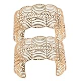 LIFKOME Metall-lace Hollow Bangle Breit Offener Damen Cuff Armband Modern...