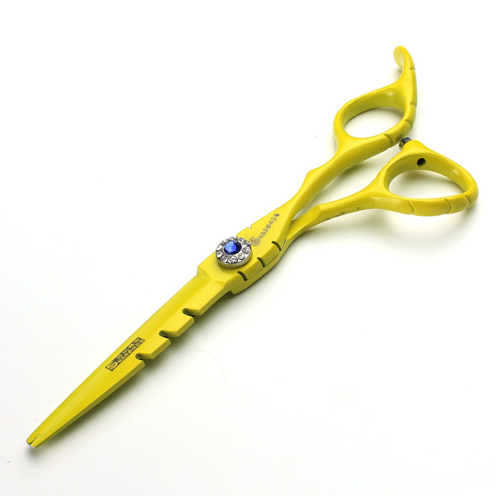 Amarillo profesional de 6 pulgadas pelo tijeras peluquería salón peluquería especial herramientas Japón acero inoxidable tijera kit de combinación (scissors set)