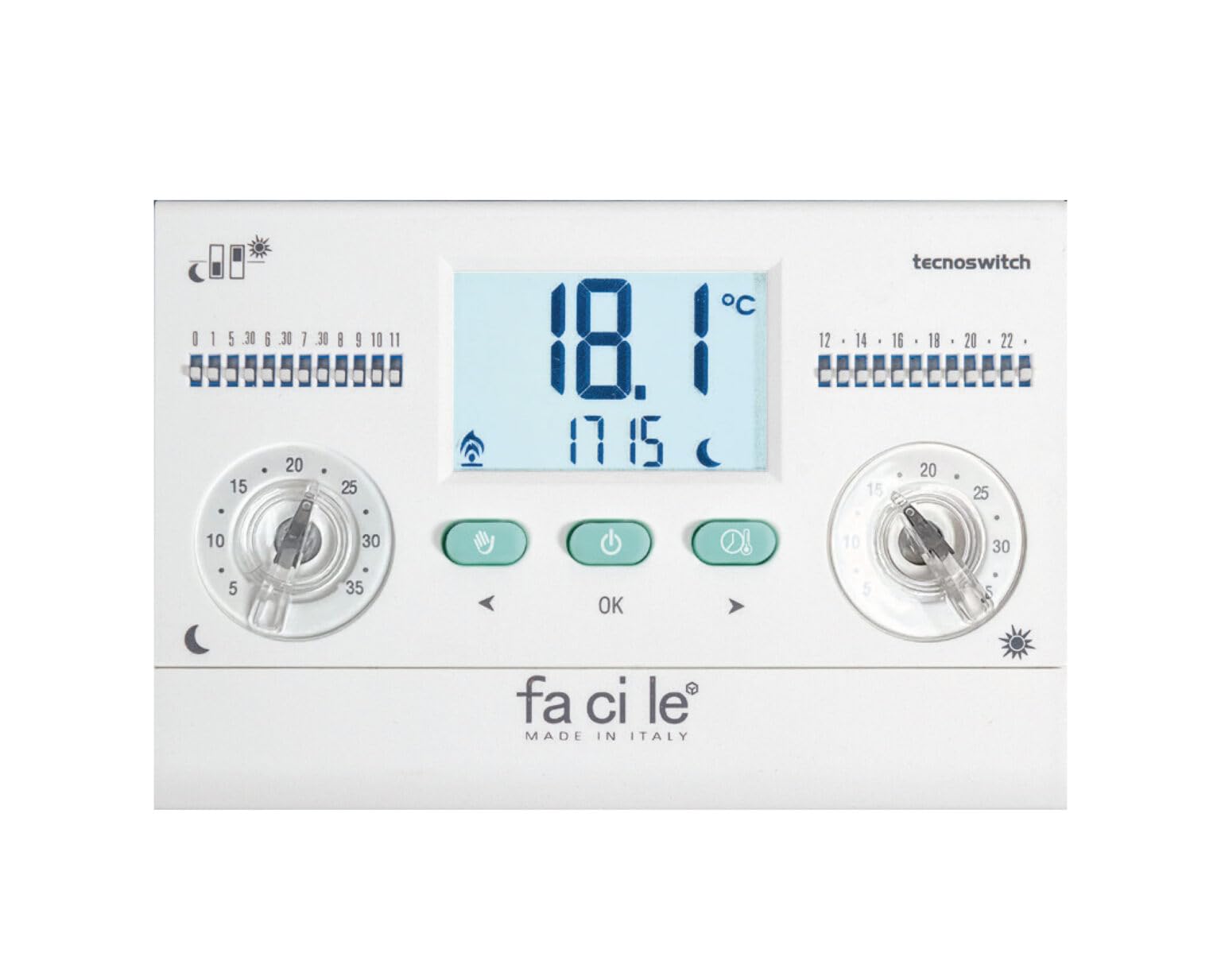 Cronotermostato Giornaliero da Parete CR135BI Bianco