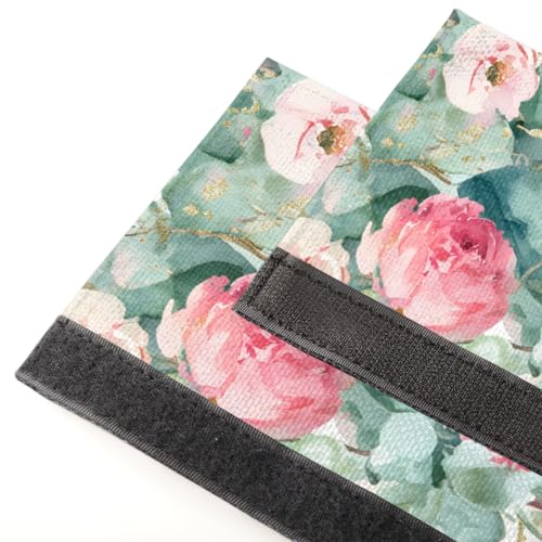 Image of Refrigerator Door Handle Covers Set of 2 Watercolor Flowers Leaves Washable Fridge Dishwasher Mocrowave Oven Stove Decor Protector Handle Cover Keep Kitchen Appliance Clean from Food Stains Decorate