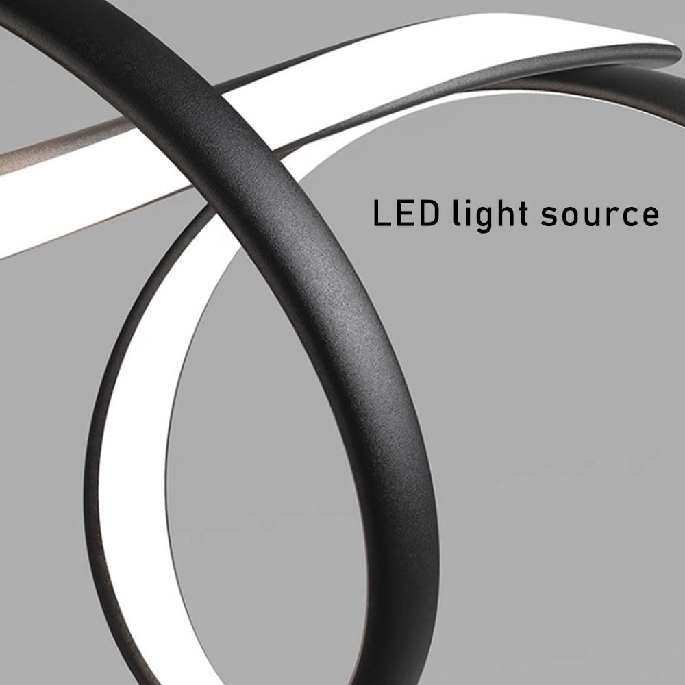 Lampada a sospensione a LED dimmerabile Lampada a sospensione a linea irregolare Lampada a sospensione da tavolo lunga 116 cm Lampadario classico nero Lampadario creativo per interni Illuminazione pe