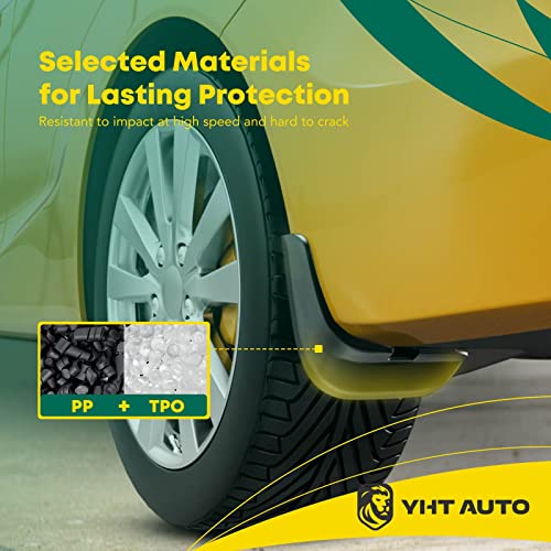 Yhtauto Set Of 4 Mud Flaps Splash Guards Accessories Replacement For Honda Civic 2006-2011 Sedan, Not Fit Side Skirts And Any Body Modifications, Front And Rear Lh Rh, Black #TOP3