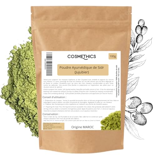 Polvo ayurvédico de Sidr (azufaifo) Cosm'Ethics 100% Natural limpia el