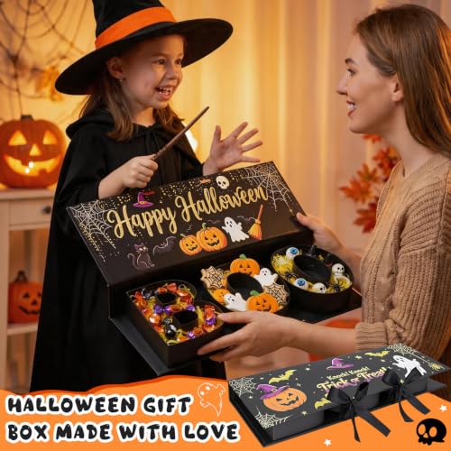 Halloween Candy Gift Box, BOO Letter Shaped DIY Fillable with Ribbon Raffia - image 2