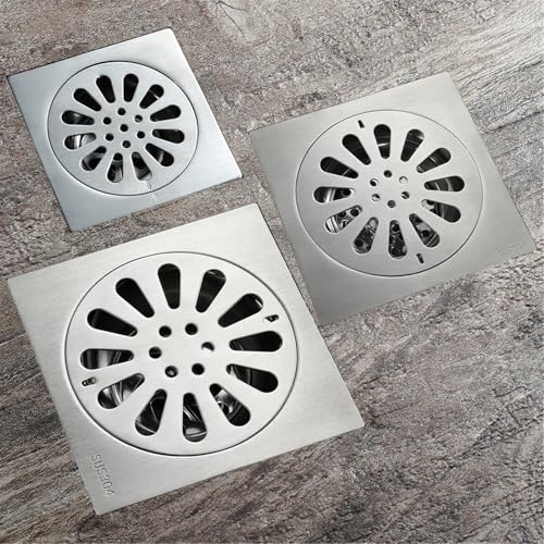 Drain de sol carré en inox pour l'évacuation des eaux de cuisine, balcon et toilettes