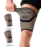 FVVWVV 1 Pair Thigh Compression Sleeve, Hamstring Compression Sleeve for Men and Women, Anti-Slip Upper Leg Sleeves for Recovery, Running, Sports and Workout