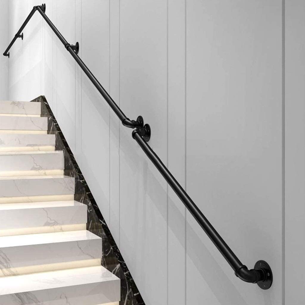 Trapleuningen met complete kit. Handrail Hardware Leuning Loft Water Pijp Landseister L-vormige Gegalvaniseerde Iron Railing Wandveiligheid Antislip Guardrail (Size : 130cm