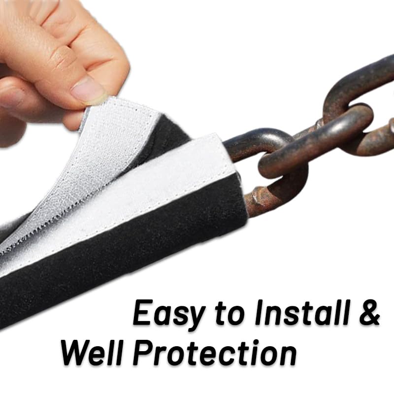 2 Pack Swing Chain Cover Set - Comfortable Swing Chain Handle Grip Sleeve for Playground - Swingset Accessories Swings Barrier Chain in Garden Backyard Patio Outdoor (Black x 2)