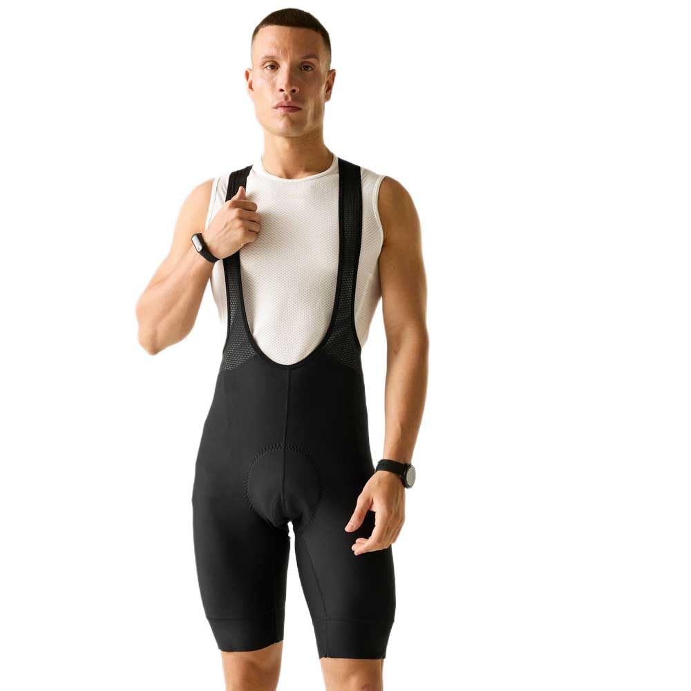 Dare2b Men's Ultra Bibbed Cycling Shorts, Reflective Long Ride Bike Shorts