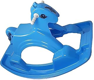 حصان هزاز للأطفال ازرق، بلاستيك