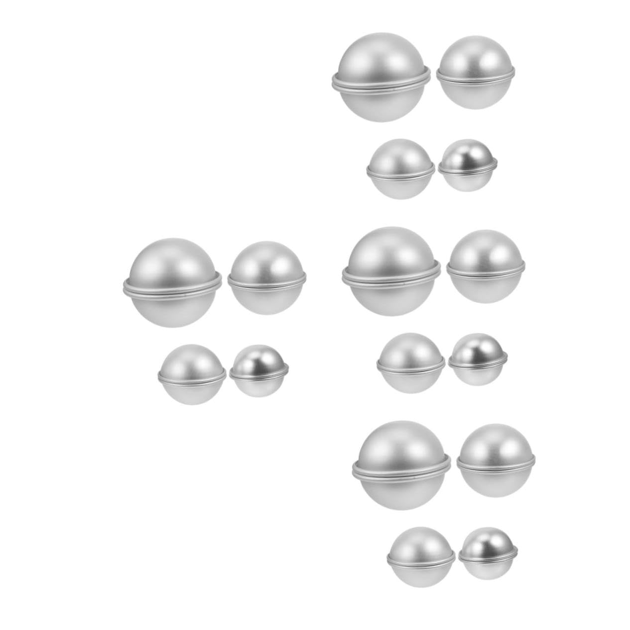 Housoutil 16 Paires Moule à Gâteau Aluminium Moule Forme de Boule pour Artisanat et Gâteaux pour et Boules de Bain